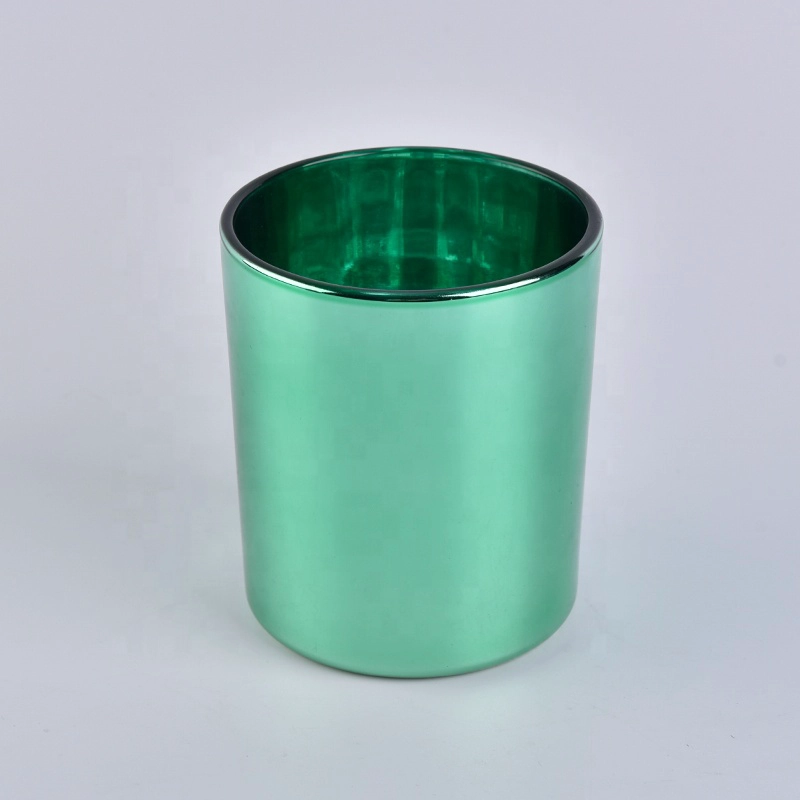 black glass candle holders with electroplating pattern