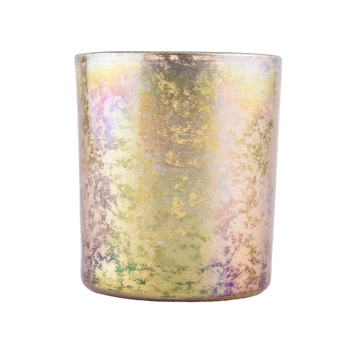 Bulk luxury votive custom finish cylinder gold candle glass holders