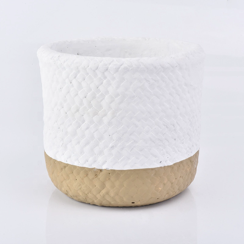 Gold candle jars customized concrete candle vessel in bulk