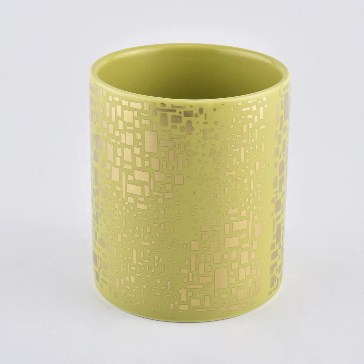 LOGO customized straight porcelain ceramic candle jar with lid