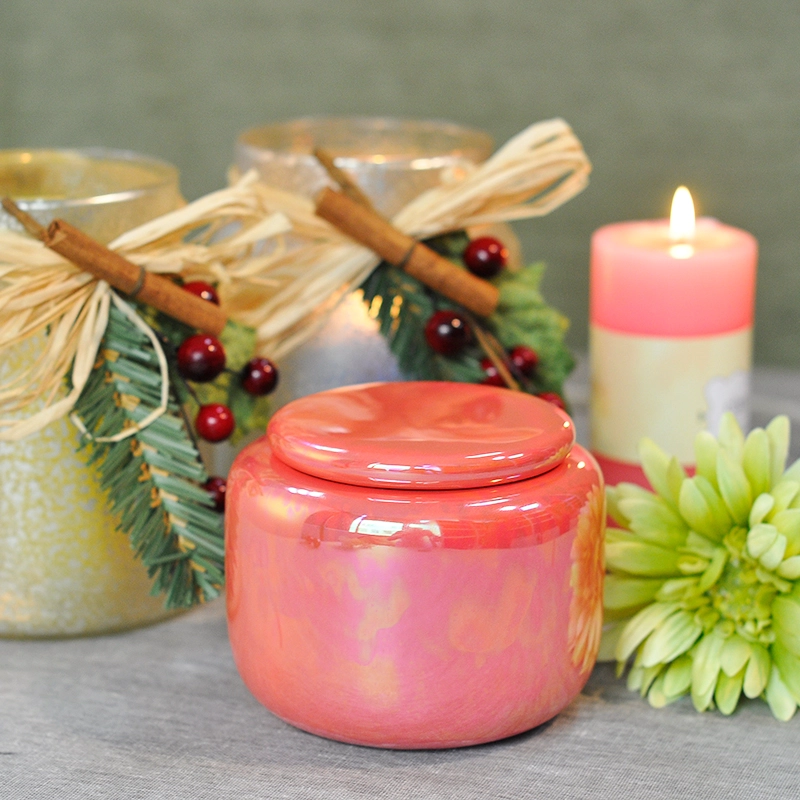 Sunny custom empty tealight ceramic candle holder with lid