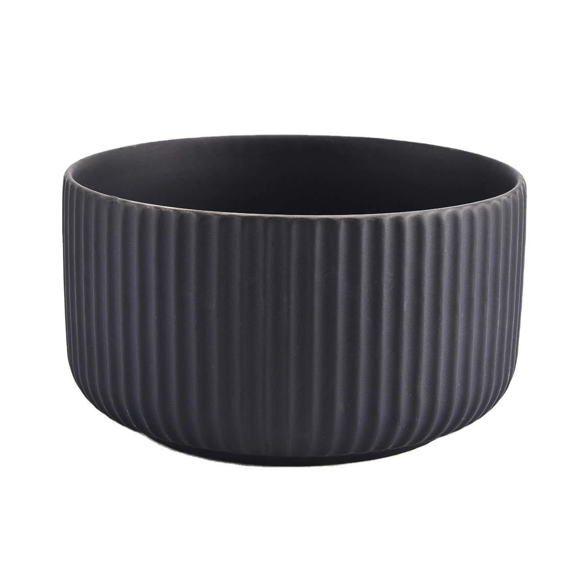 440ml black ceramic cylinder candle jar empty home decoration for wholesale