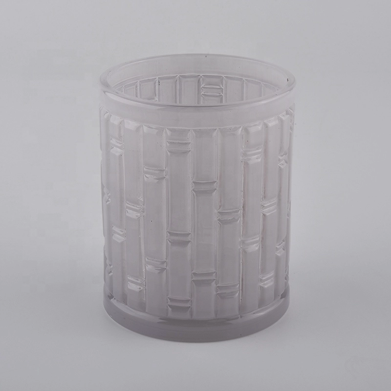 Factory Candle Holder ,Embossed Glass Vessel for Candle