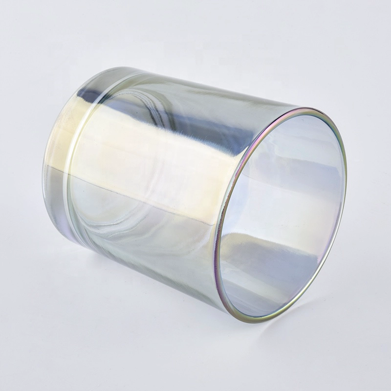 colorful iridescent white 10oz glass candle jars wholesale
