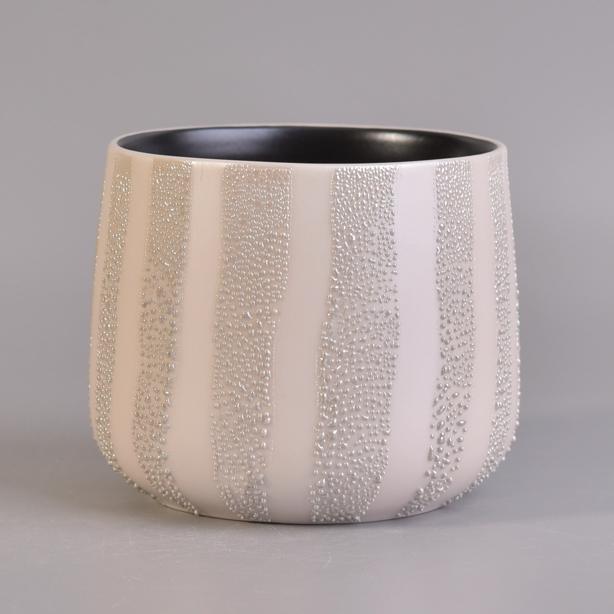 Bead point glaze ceramic candle holder round candle jar wholesale