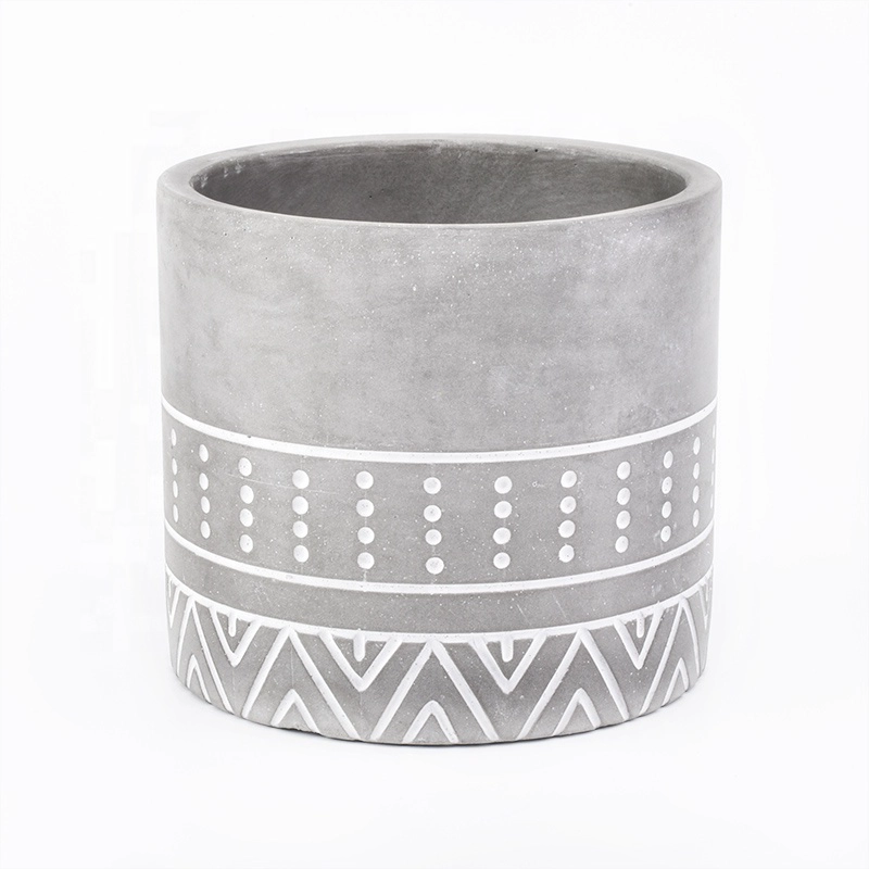 Empty customized glazed candle holder cement candle container home decoration