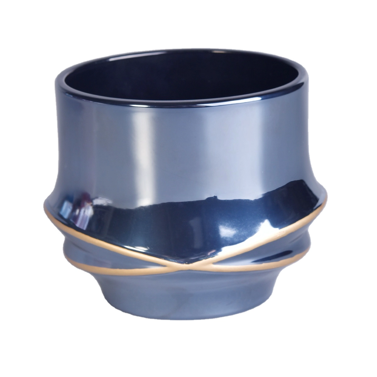 China Home decoration X design blue candle glass jars manufacturer