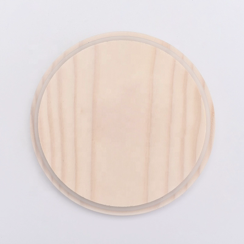 Recycled round wood lid for candle container wholesales