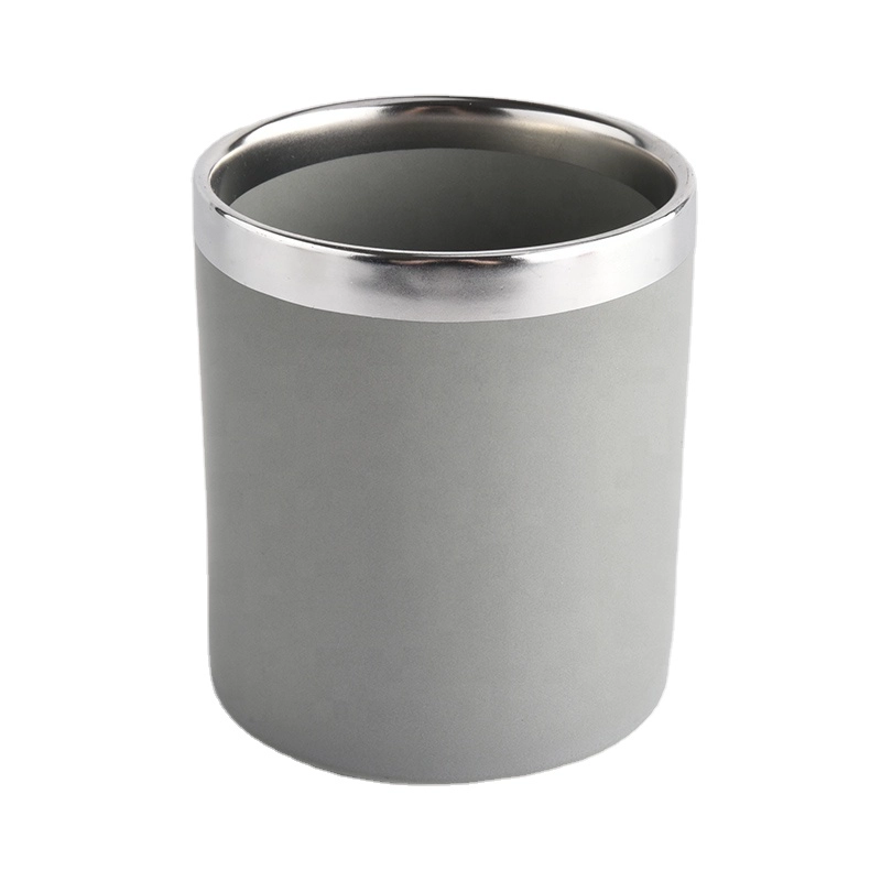 Home wedding decor cylindrical fine ceramic gray candle jars