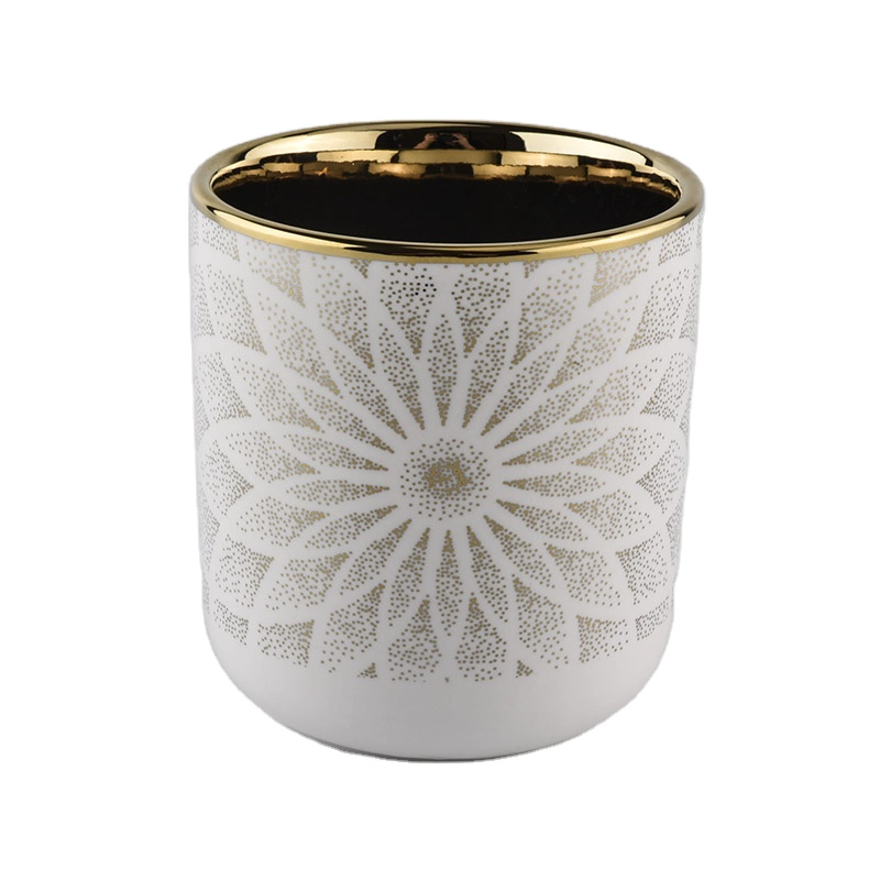Factory price luxury empty white ceramic candle vessel holders