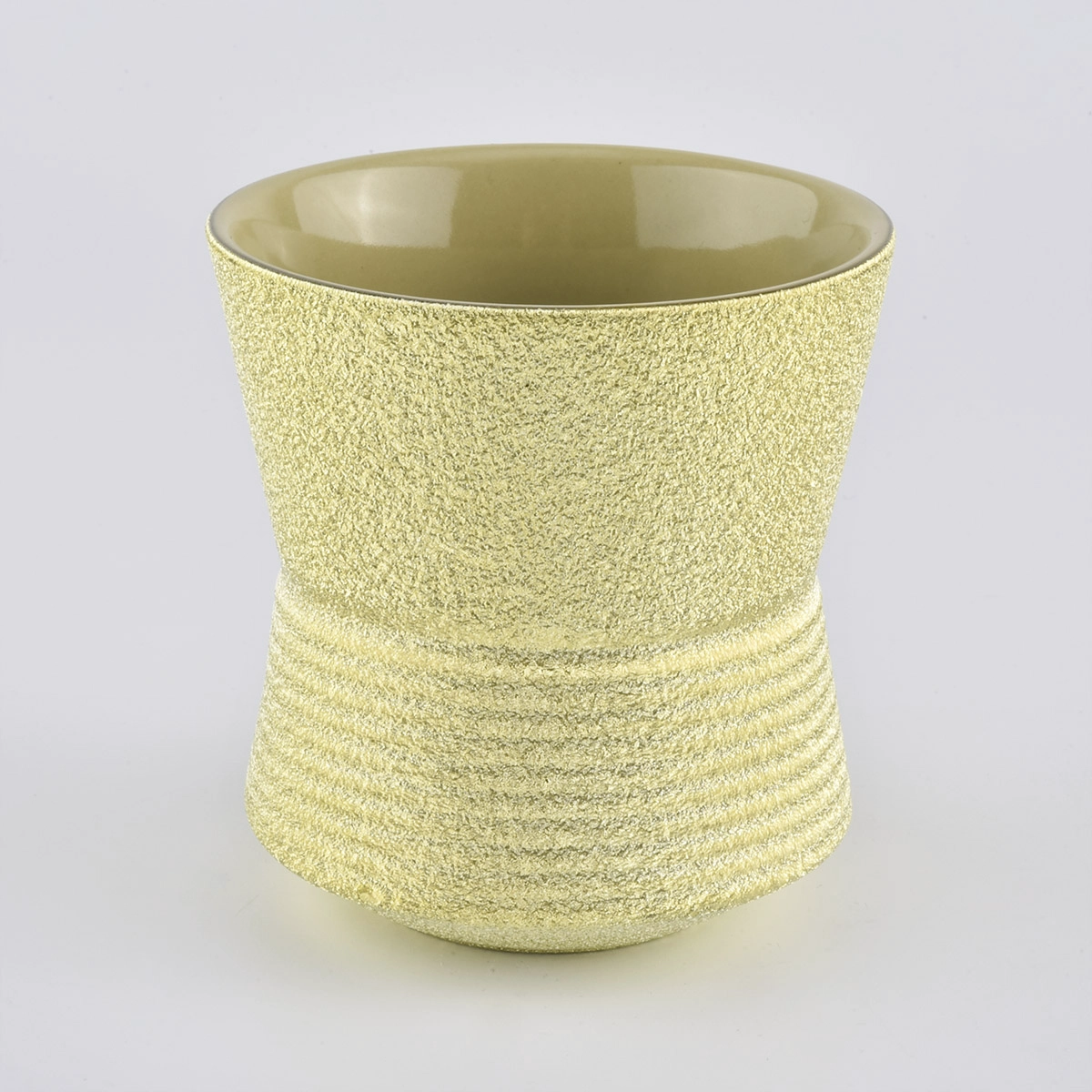 20oz Cylinder Metallic Effect Ceramic Candle Jars
