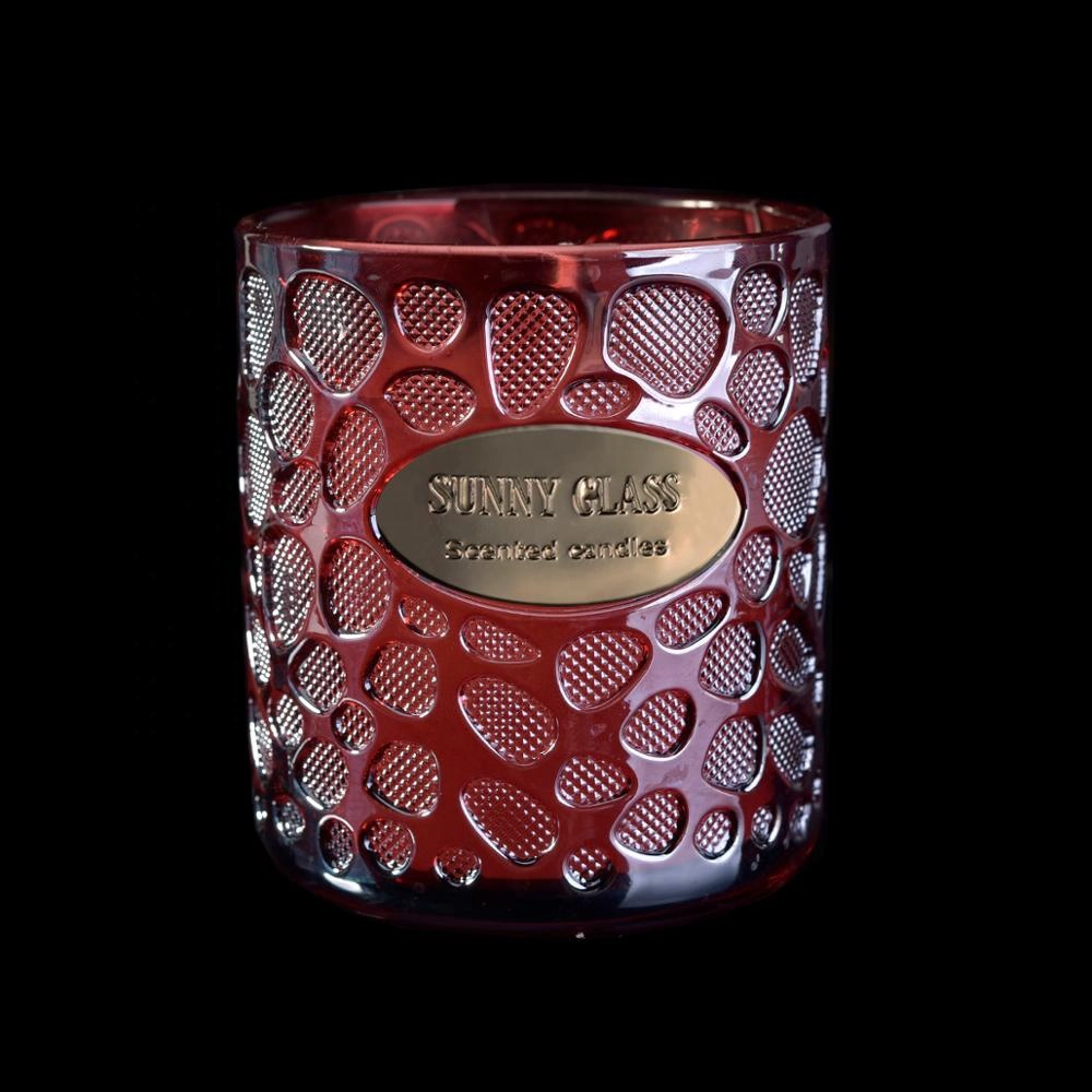 10oz Sunny iridescent Customized crystal empty glass candle holders