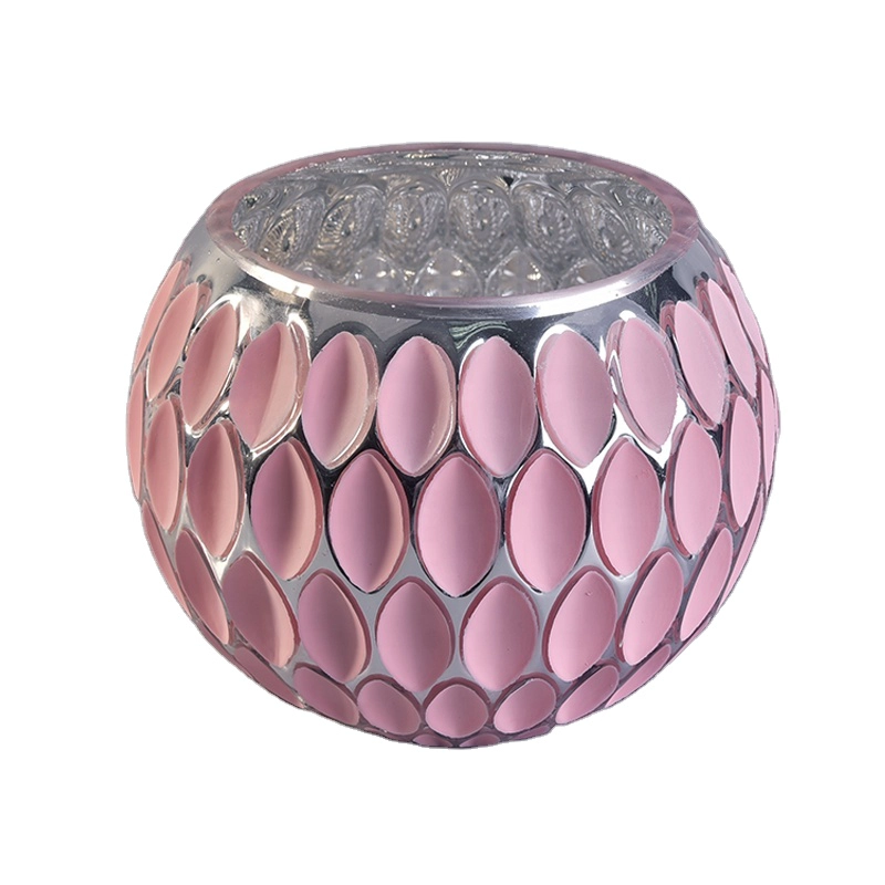 Engraving round candle jars glass beautiful candle making supplies