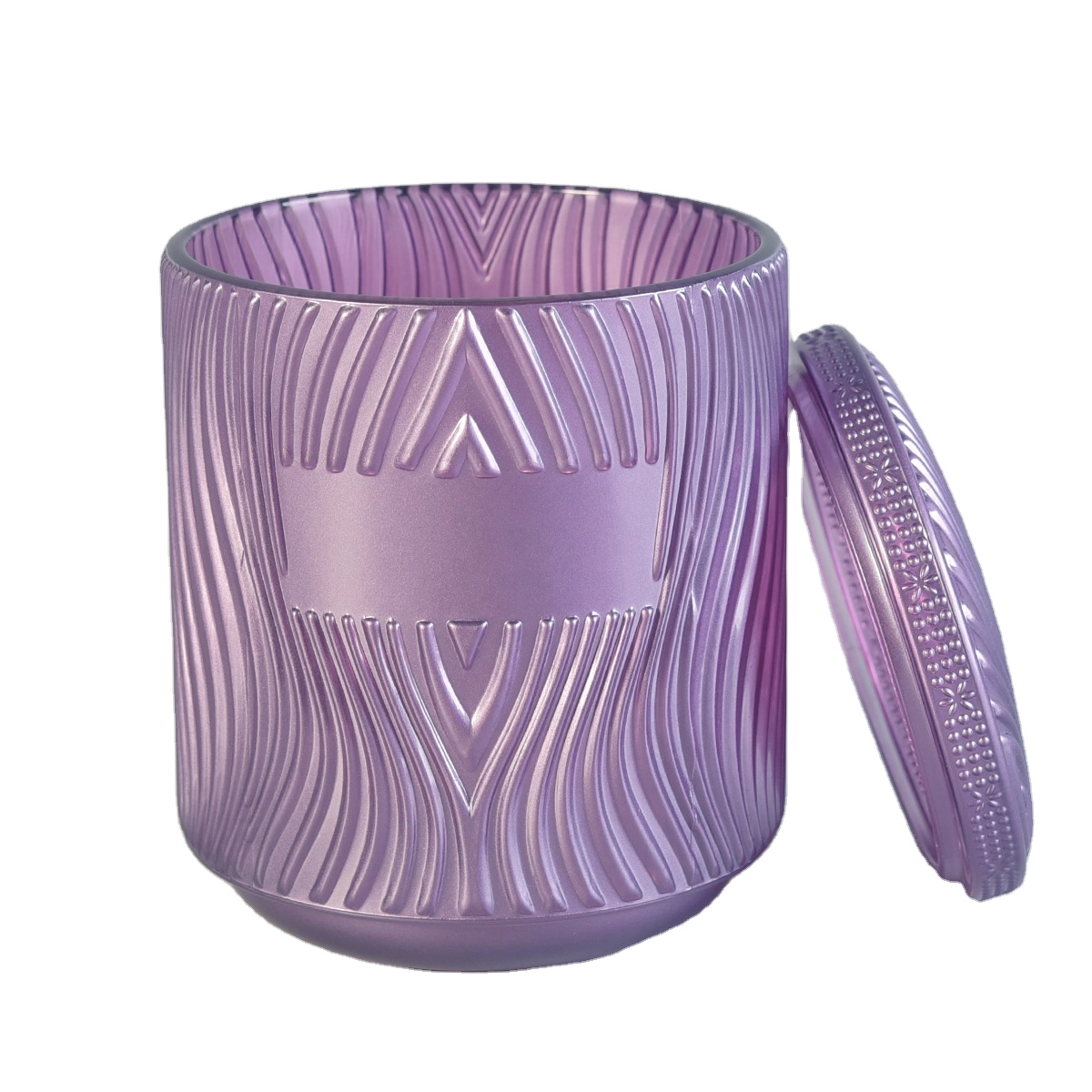 China Luxury  river glass candle vessel votive holders with lid wedding centerpieces factory manufacturer
