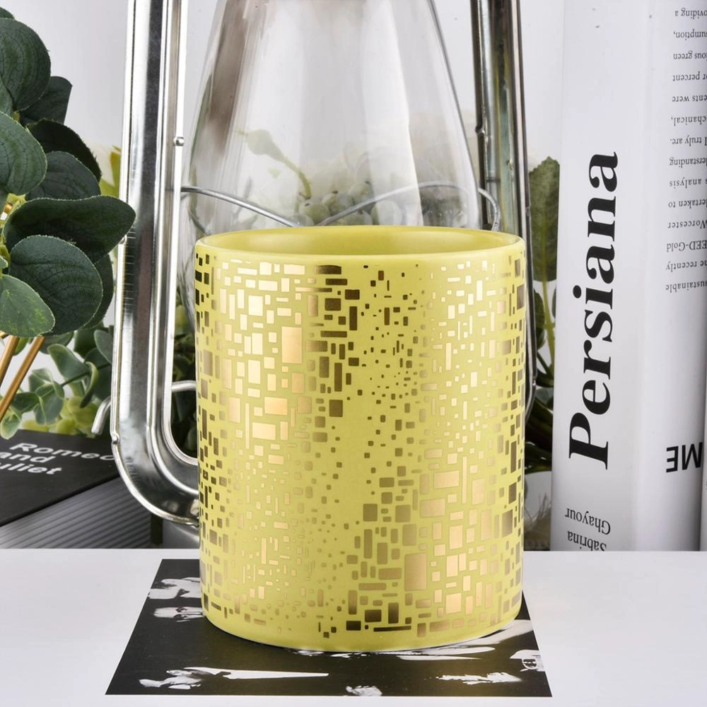 LOGO customized straight porcelain ceramic candle jar with lid