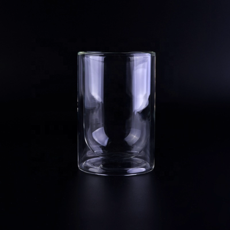 Transparent Borosilicate custom printed Glass water mug double wall cup drinkware type