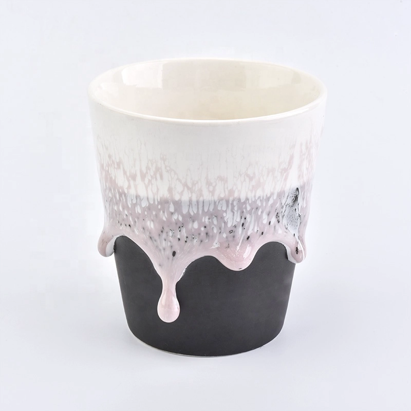 Pink personalized candle votive holder pillar ceramic jar with metal lids party decoration in bulk