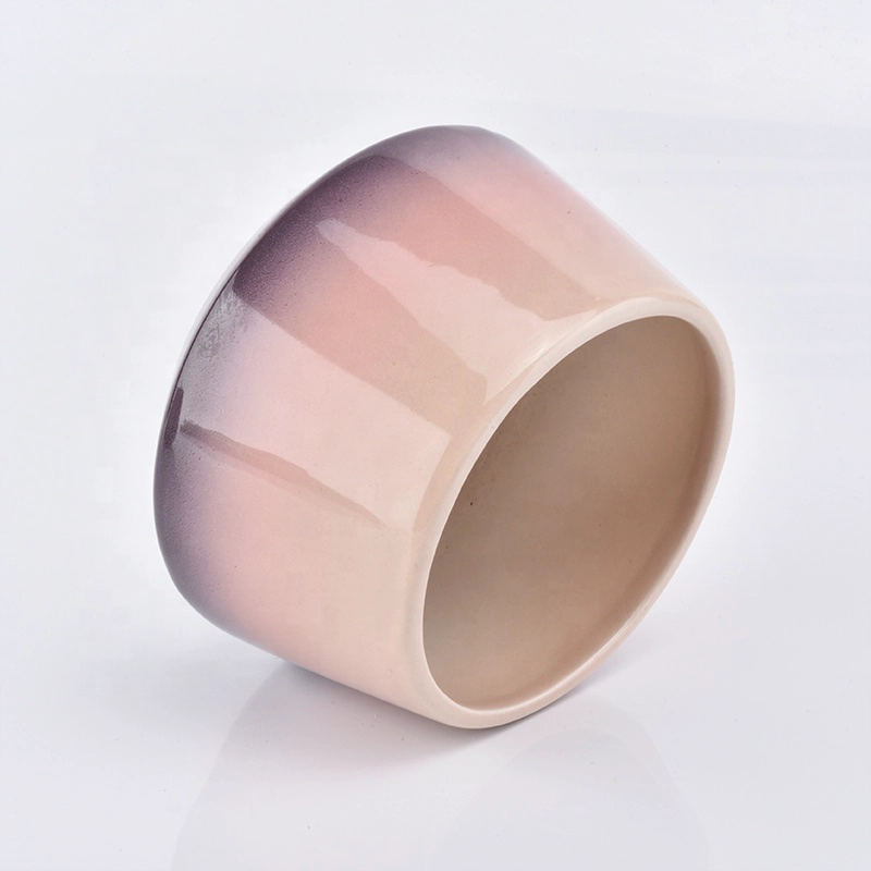 Luxury candle container ceramic iridescent candle vessel wholesales