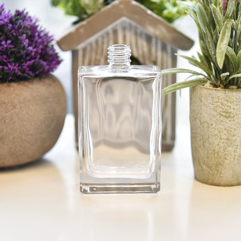 Vintage clear square glass container double wall perfume bottle wholesale