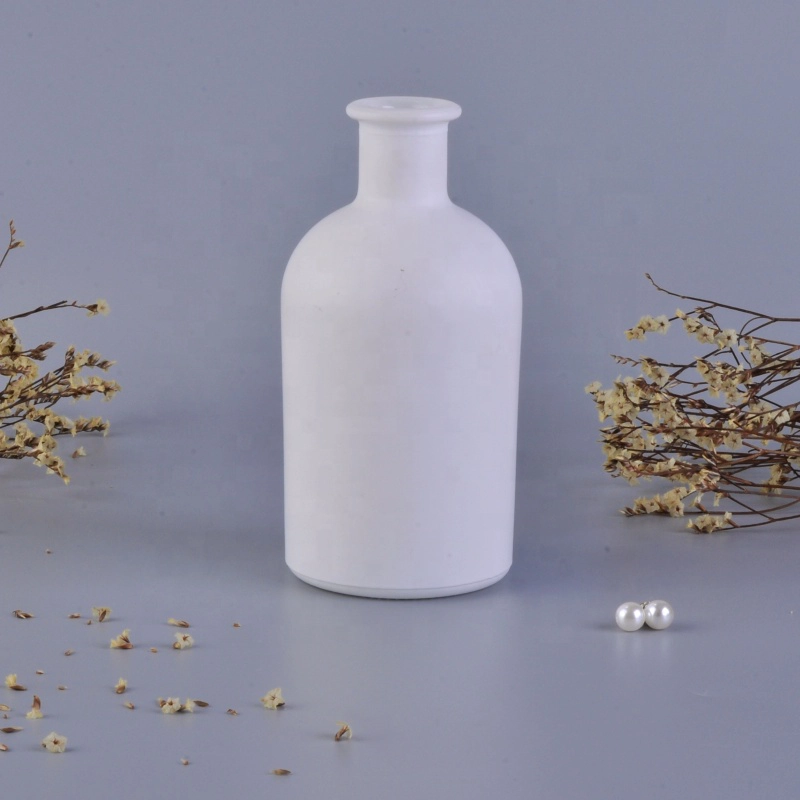logo printing matte white glass oil diffuser bottle fragrance home decoration type supply