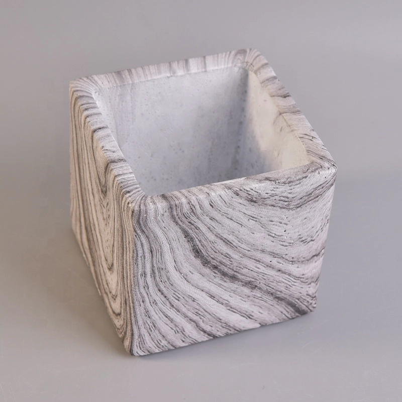 Square vintage cement candle holders wedding
