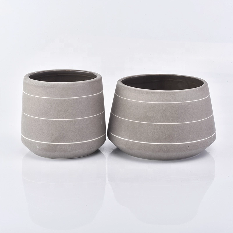 500ml Grey ceramic candle jar matte