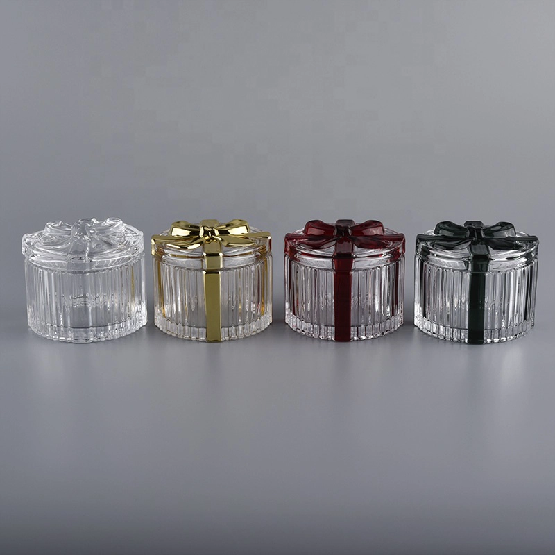 bowknot design luxury candle vessels with lids