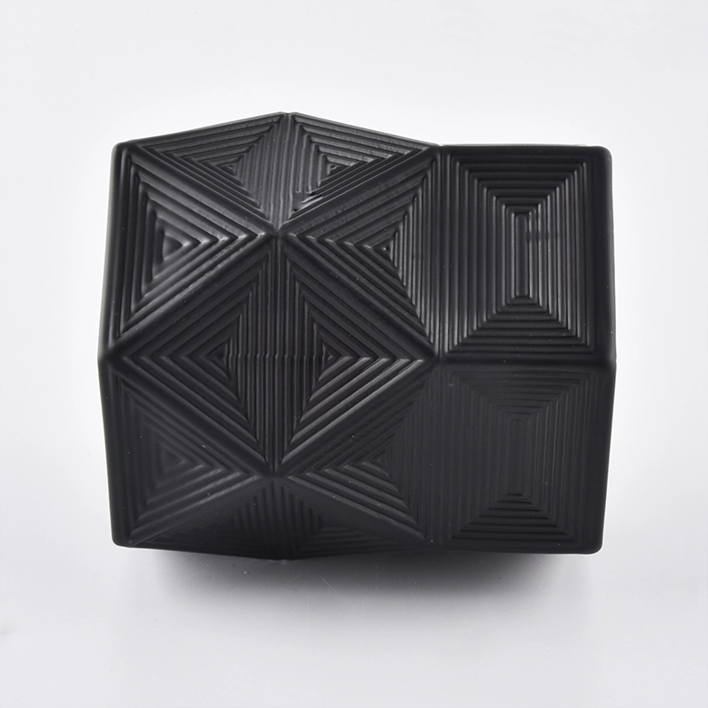 240ML irregular black glass wholesale glass candle holder for home decoration
