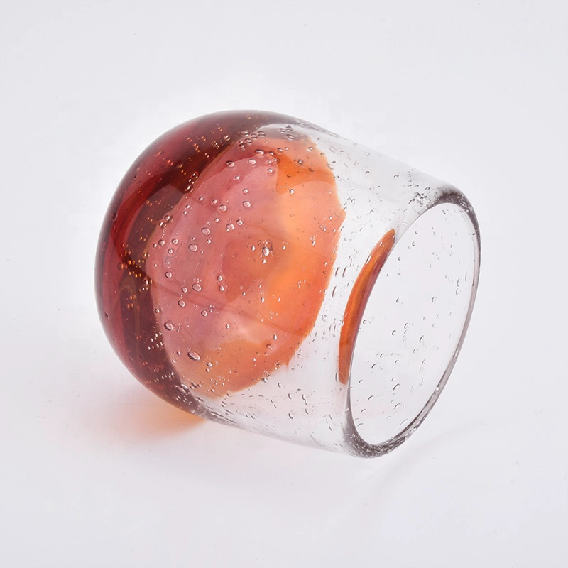 Orange church candle vessel tea light glass candle jars making machine party decor factory