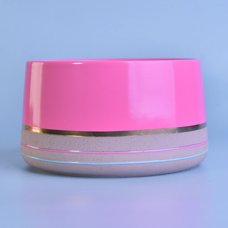 Sunny decorative pink custom large ceramic candle holders