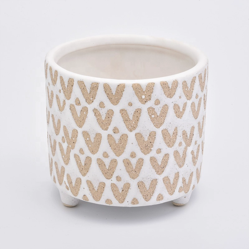 Matte candle vessel luxury ceramic candle holder cube