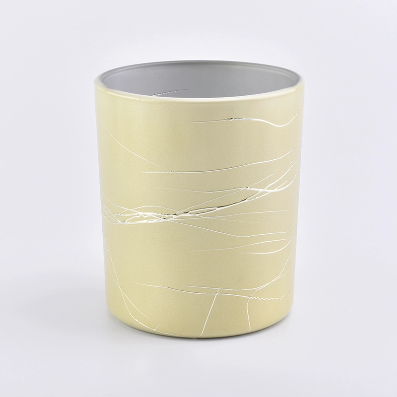 Wholesale empty electroplating spraying glass candle holder