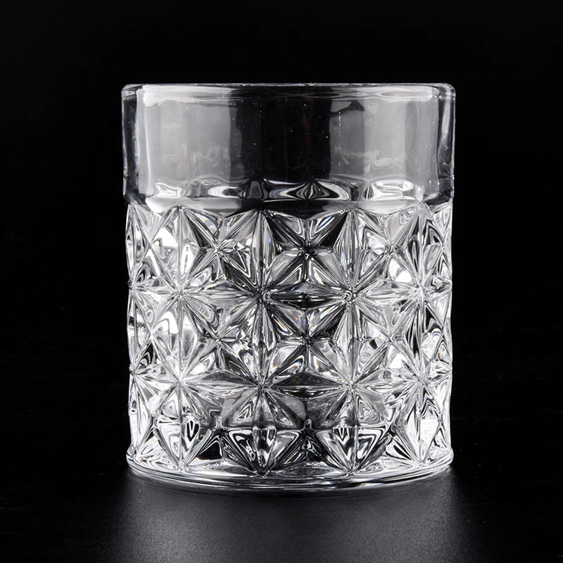 100ml Crystal geometric custom glass candle jar