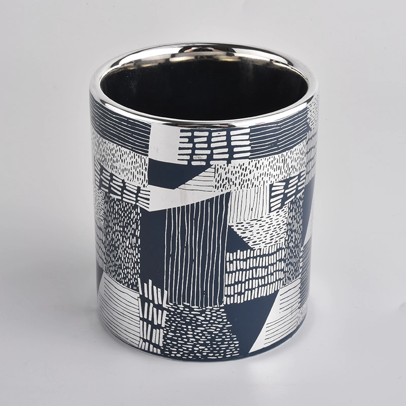 wholesale empty electroplating ceramic candle holder