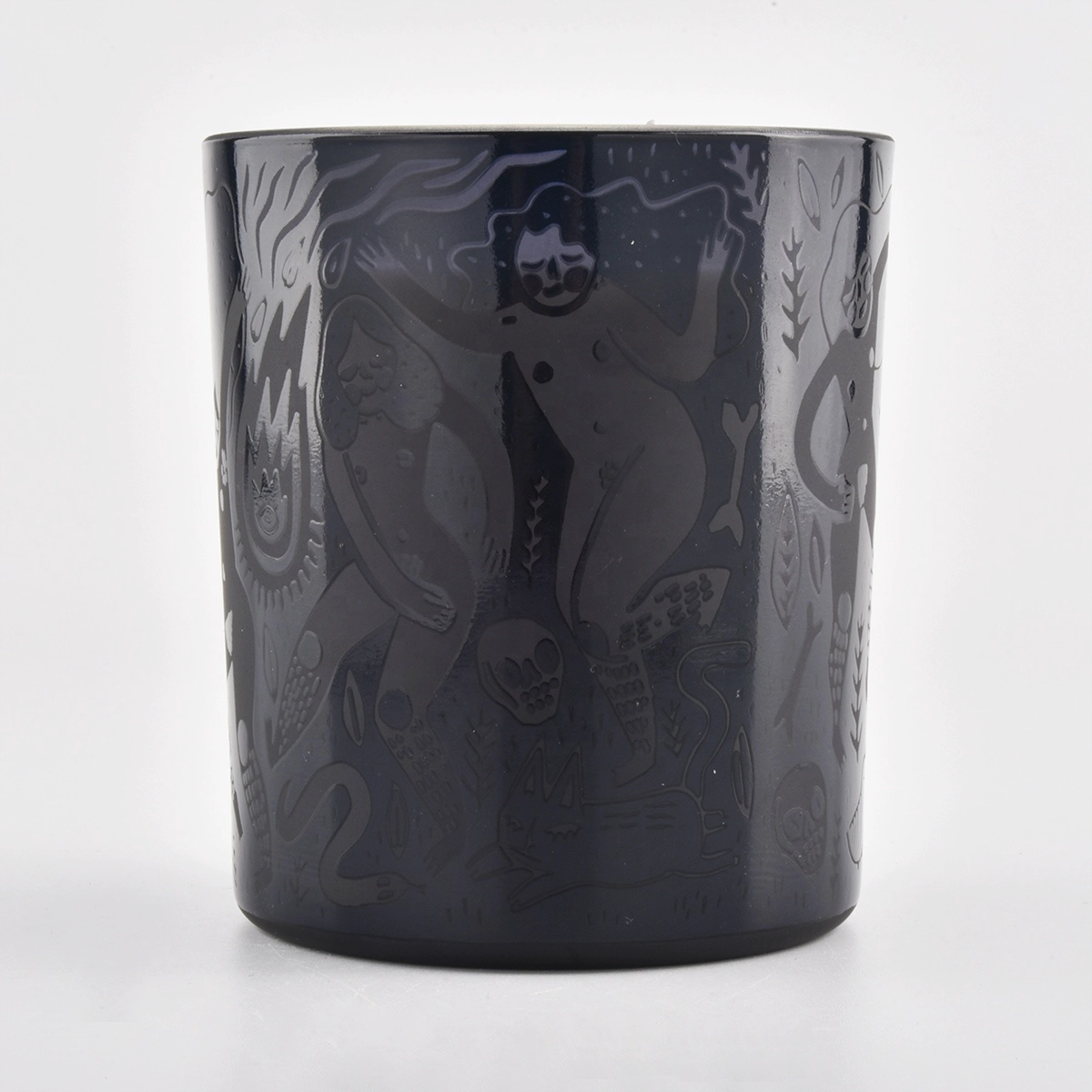 frosted black candle container matte 10oz decorative glass jar candle container
