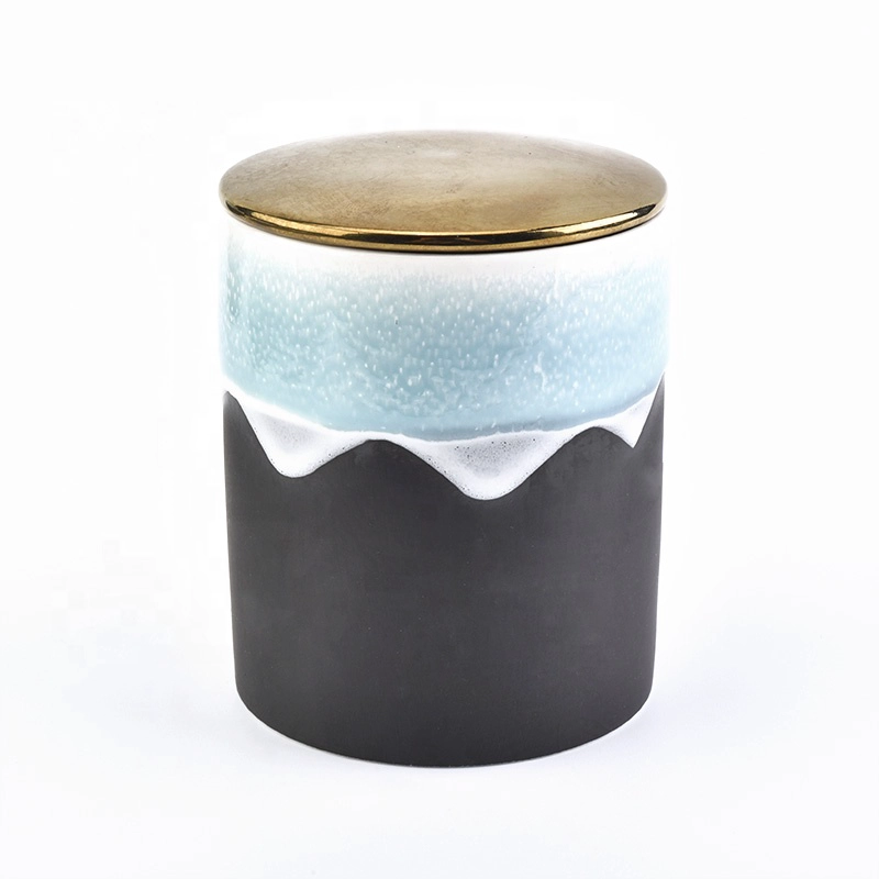 Cylinder handmade printing votive ceramic candle jar package box