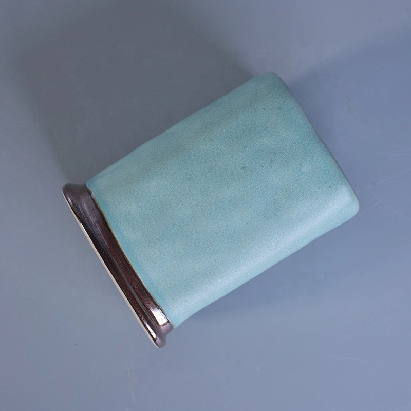Square ceramic candle holder decorative candle cups