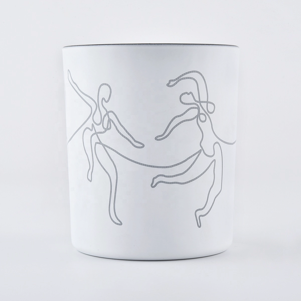 white candle jar frosted glass frost glass jar for candles 12oz