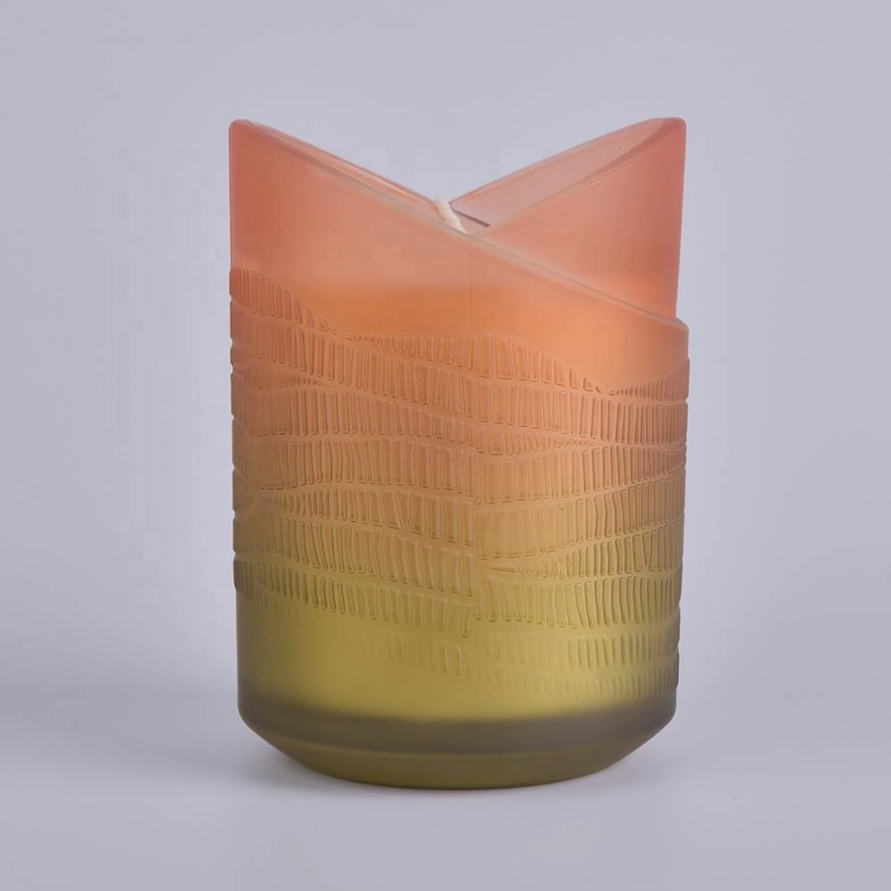 8oz 10oz 12oz Sunny heart decorative luxury glass candle jars supplier