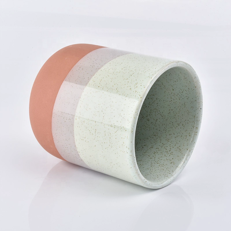 Cylinder matte candle container ceramic handmade candle jars home decorative