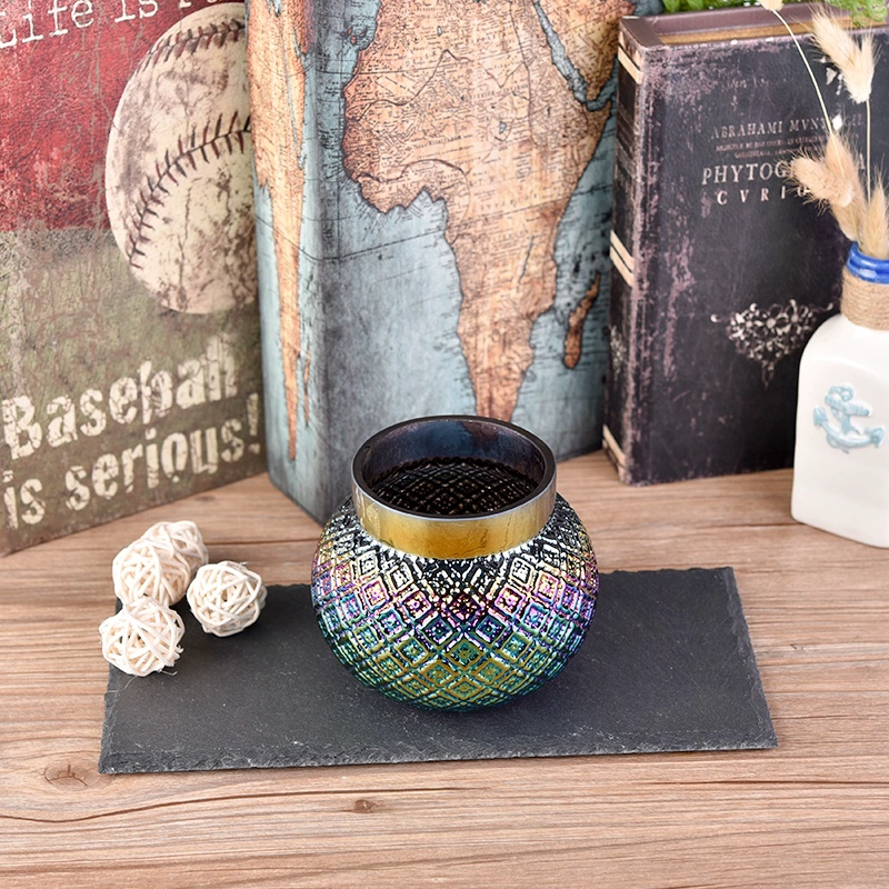 Empty electroplating candle container tins votive glass candles vessel home decoration