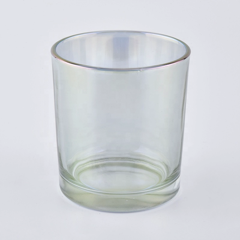 colorful iridescent white 10oz glass candle jars wholesale
