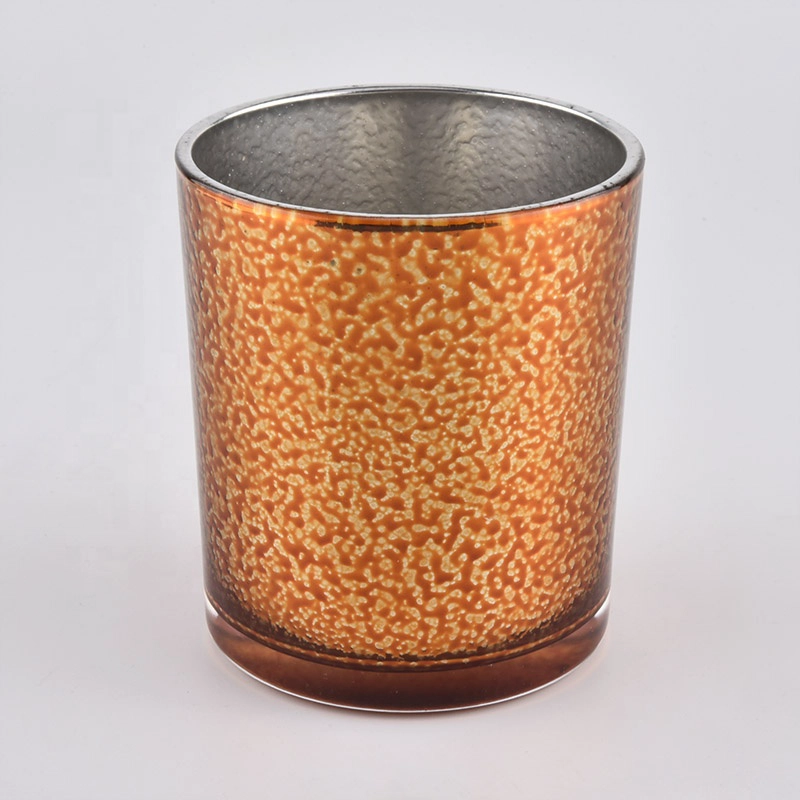 Sunny design gold electroplated luxury glass candle jar 10oz