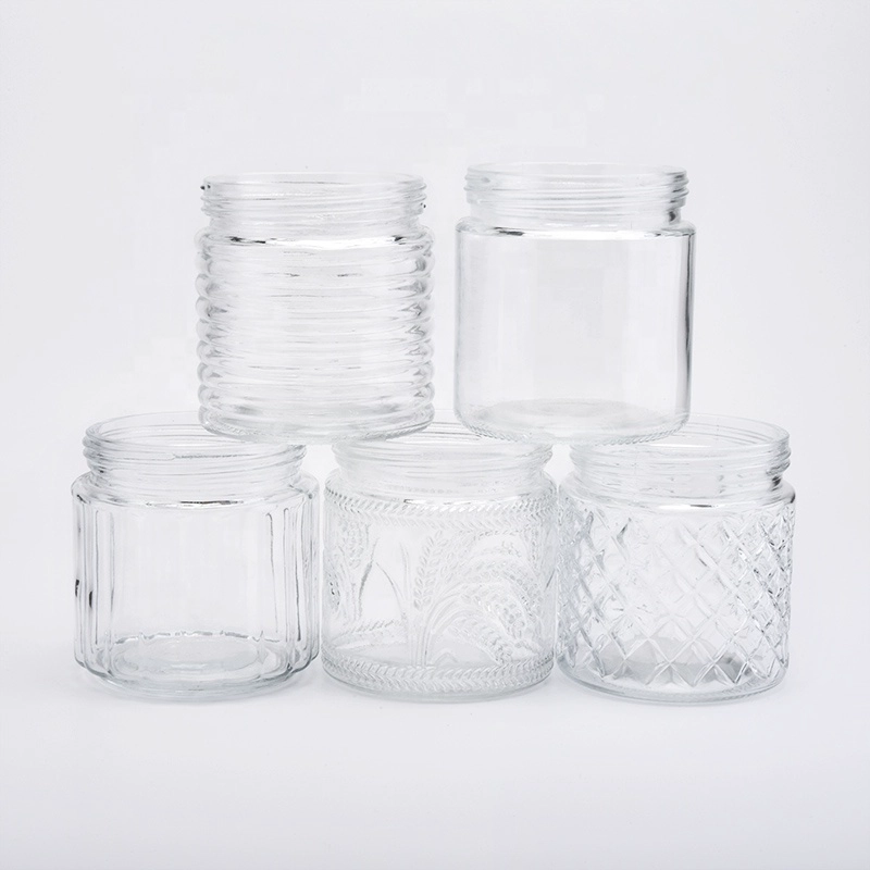 Cylinder striped crystal candle container tealight glass candles holder wedding decoration wholesales