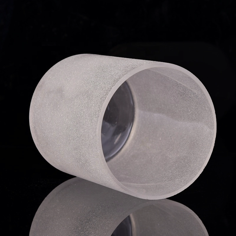 Clear custom candle cup matte glass holder home decoration