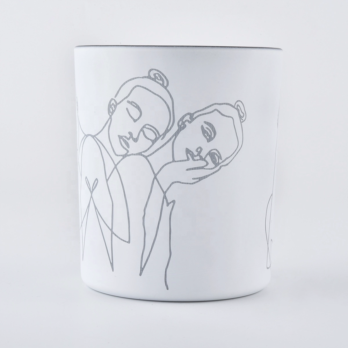 matte white empty luxury candle vessels with lid frosted empty glass jar
