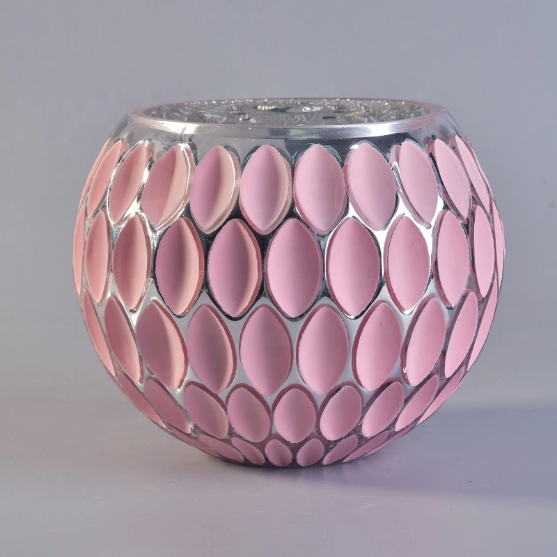 Engraving round candle jars glass beautiful candle making supplies