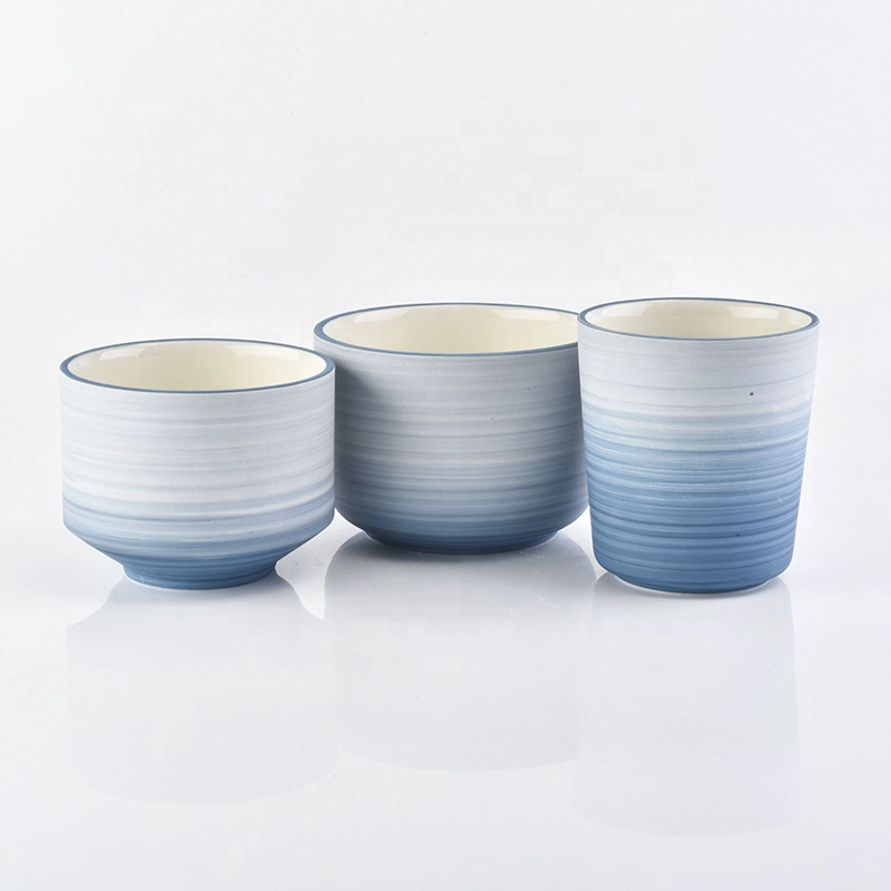 Matte cylinder candle votive holder ceramic candle jar home decor wholesale