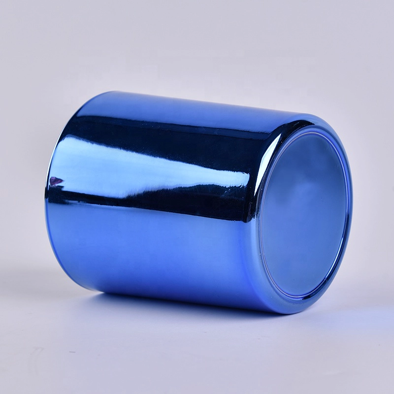 400ml Blue electroplating candle cup votive glass candle jar factory