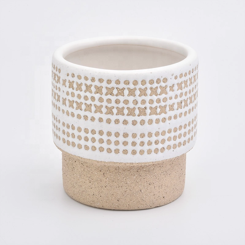 Custom christmas empty decorative ceramic massage candle jar wholesales